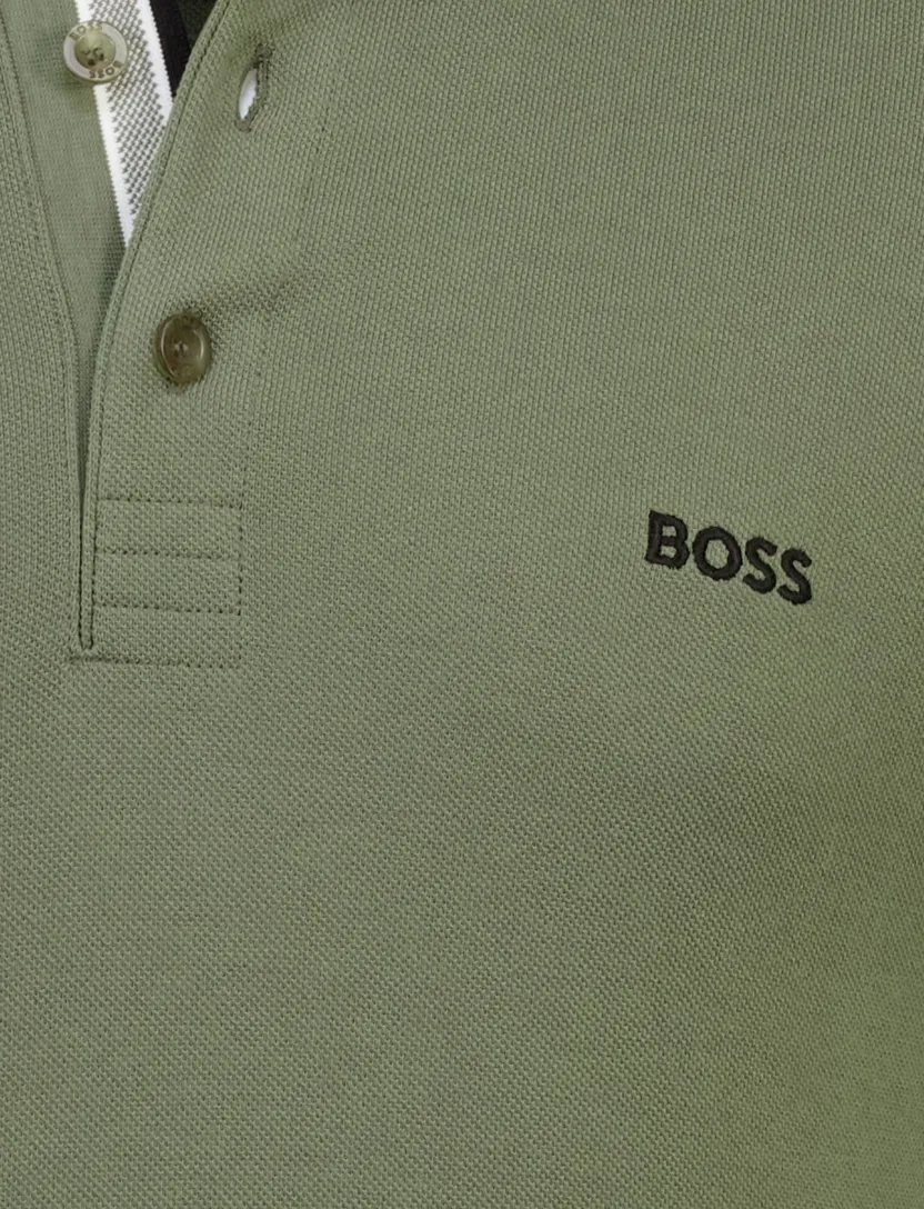100% katoen green poloshirt Boss Green Plisy lange mouw 3-knoops