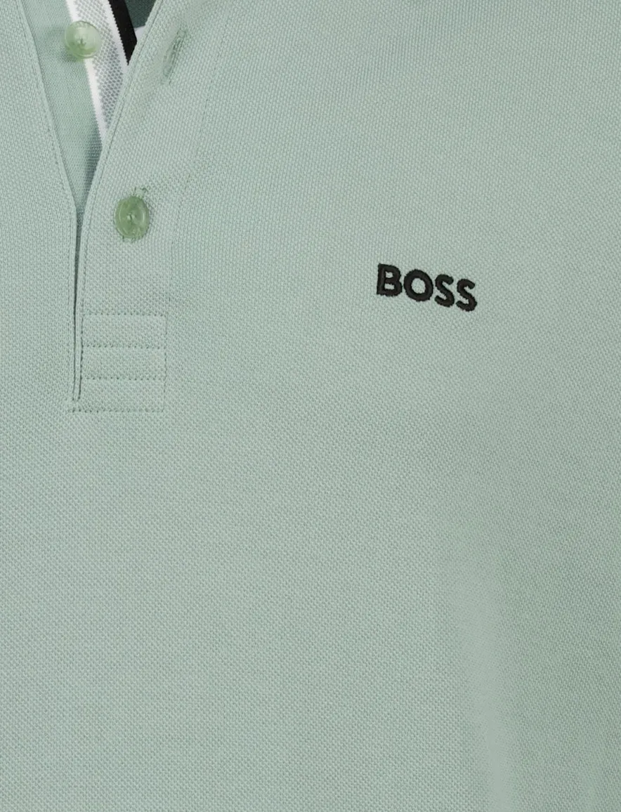 Boss Green polo lange mouw groen