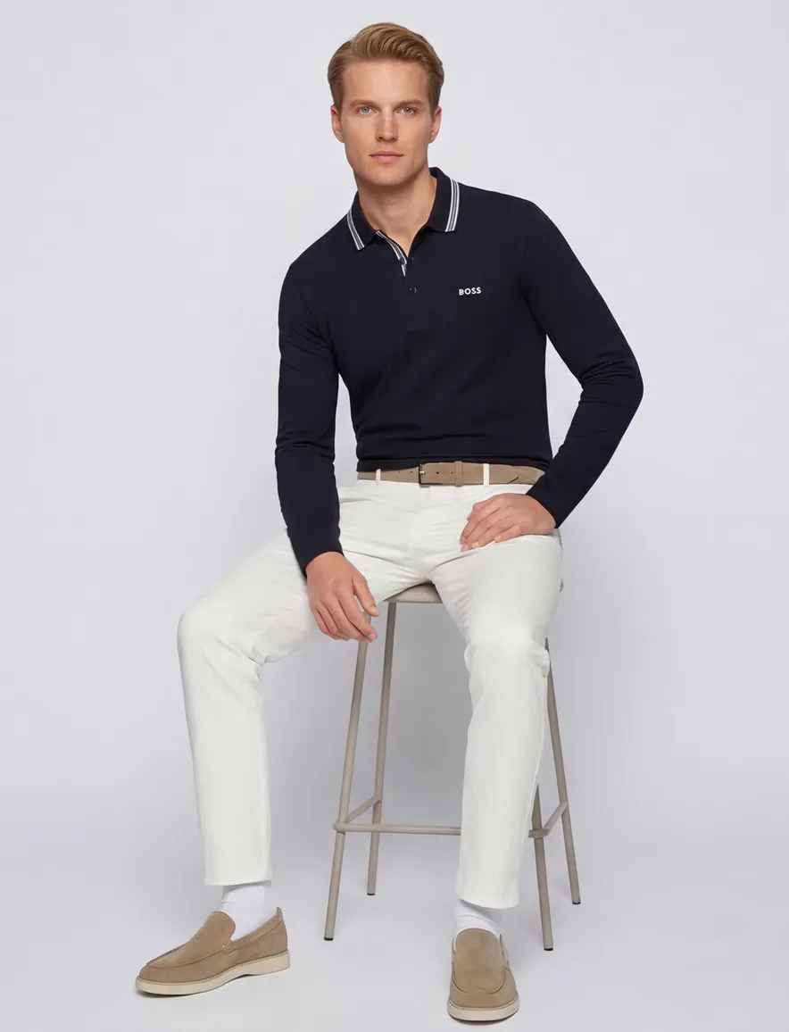 Boss Green polo donkerblauw effen