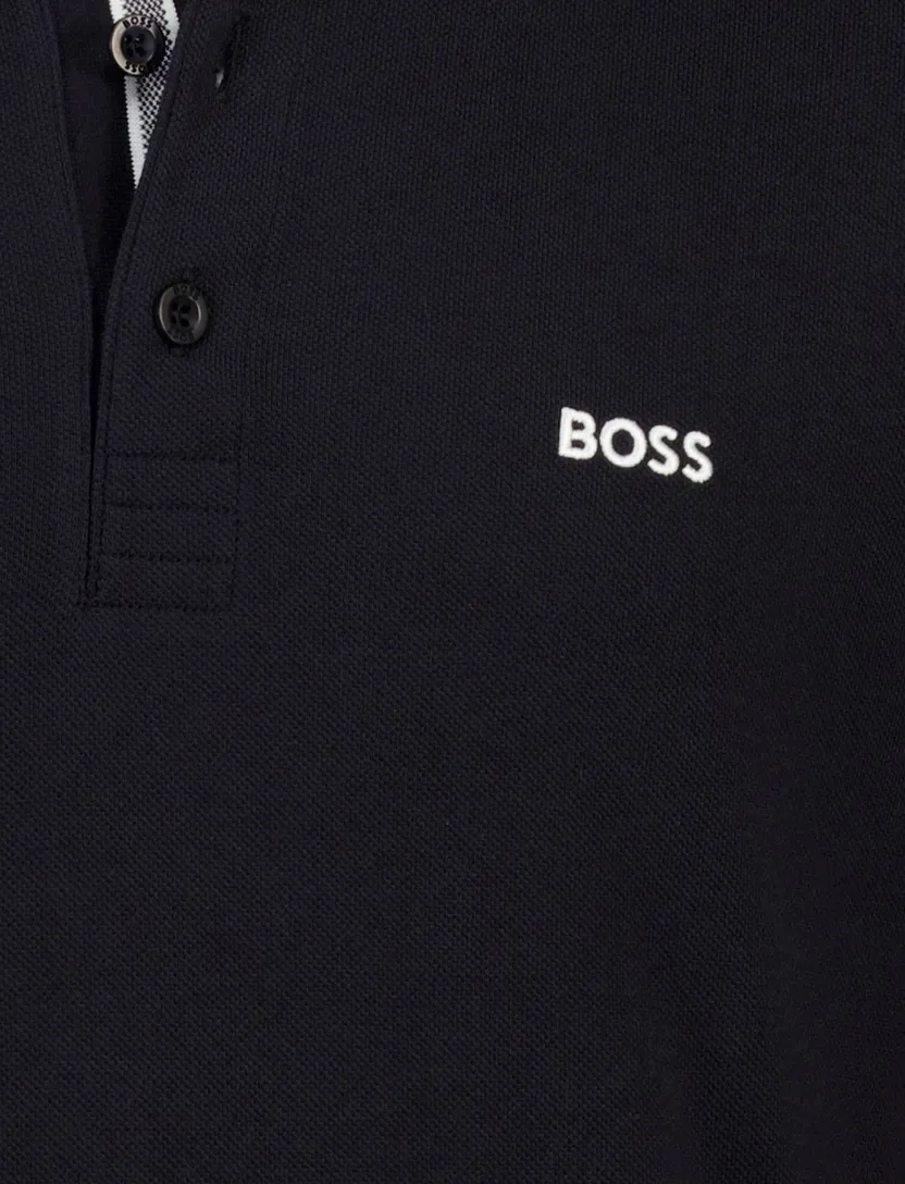 Donkerblauw poloshirt Boss Green normale fit 3 knopen