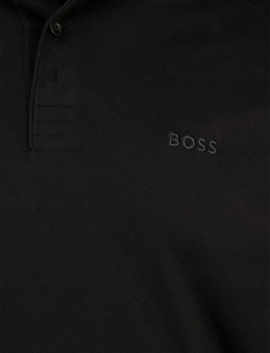 BOSS Green Pirol polo effen zwart lange mouw