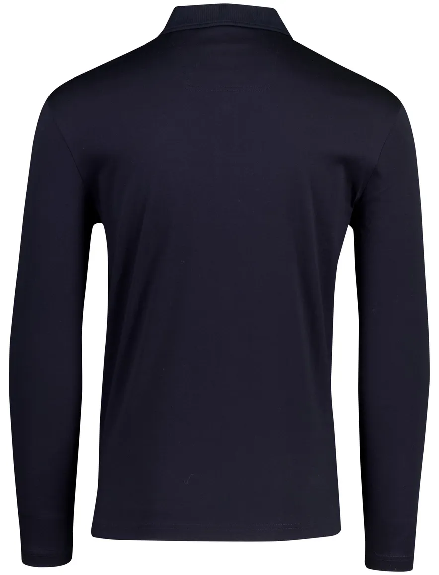 Poloshirt Boss Green Piro lange mouw luxury cotton navy