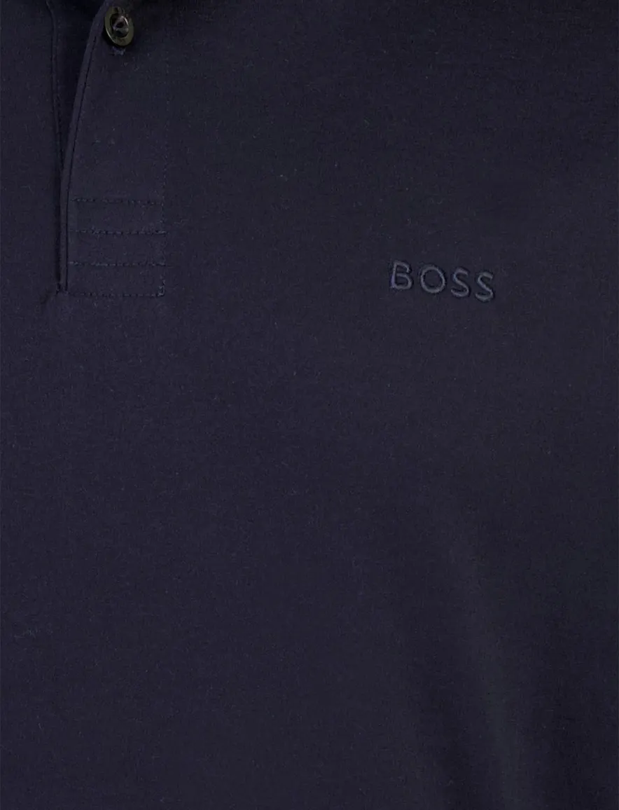 Poloshirt Boss Green Piro lange mouw luxury cotton navy