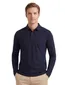 BOSS Green Pirol donkerblauw polo effen lange mouw