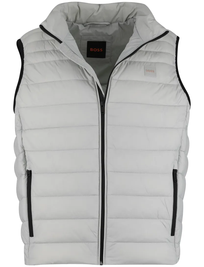 Gewatteerde bodywarmer BOSS grijs effen