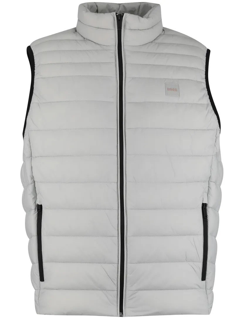 Gewatteerde bodywarmer BOSS grijs effen