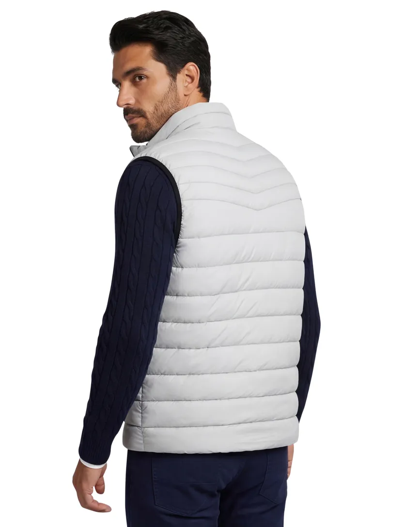 Gewatteerde bodywarmer BOSS grijs effen