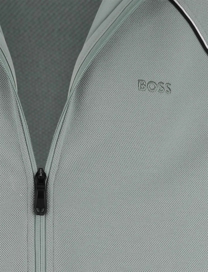 vest Boss Join Skaz groen normale fit katoen rits