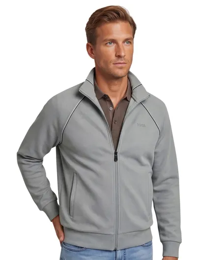 Hugo Boss groen vest Boss Join Skaz katoen normale fit