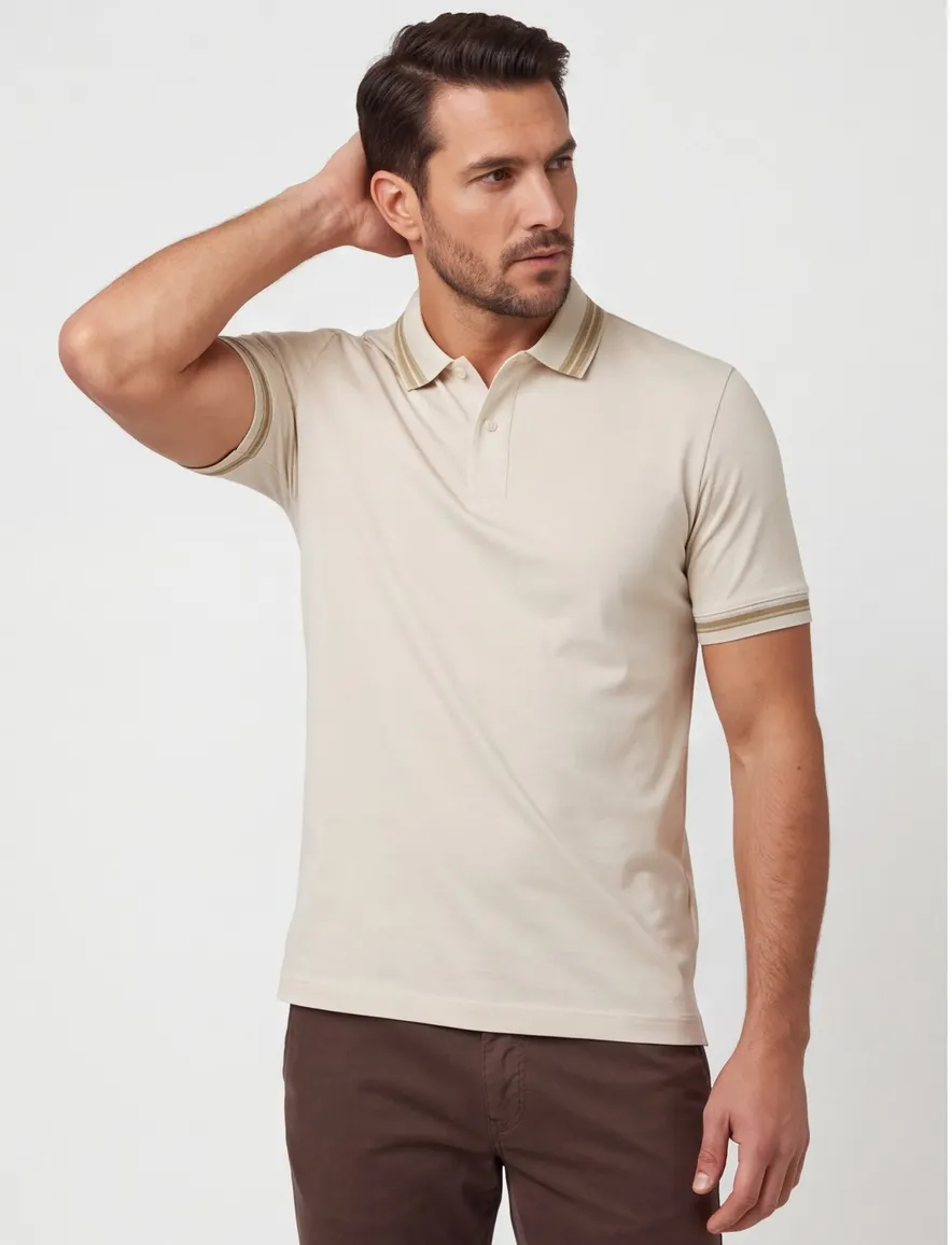 Boss Black H phillipson poloshirt beige