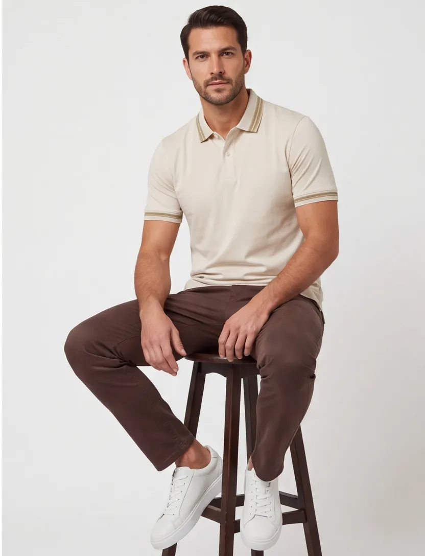 Boss Black H phillipson poloshirt beige