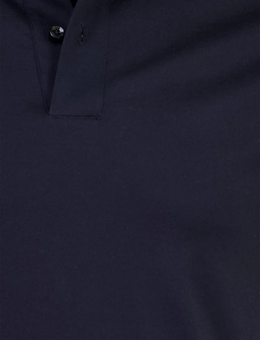 Navy poloshirt Boss Black H-Phillipson slim fit jersey 2-knoops