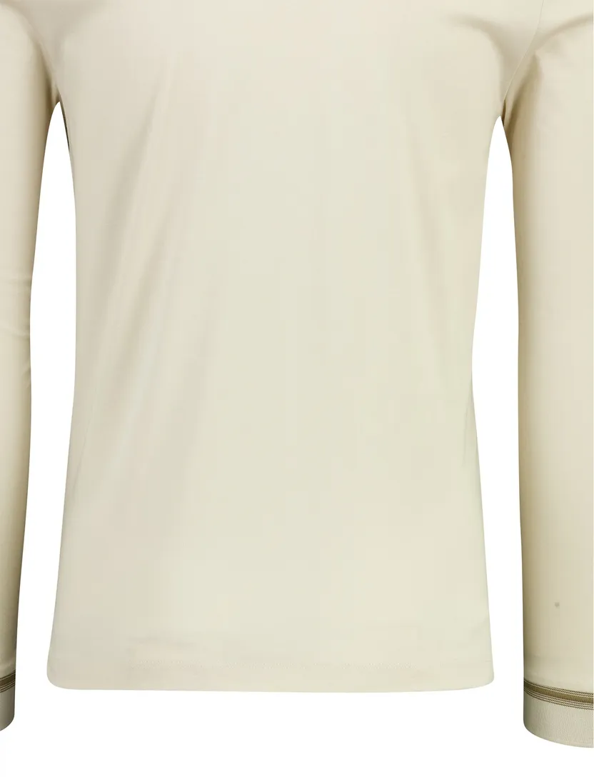 Creme lange mouw poloshirt 2-knoops Boss Black Slim Fit