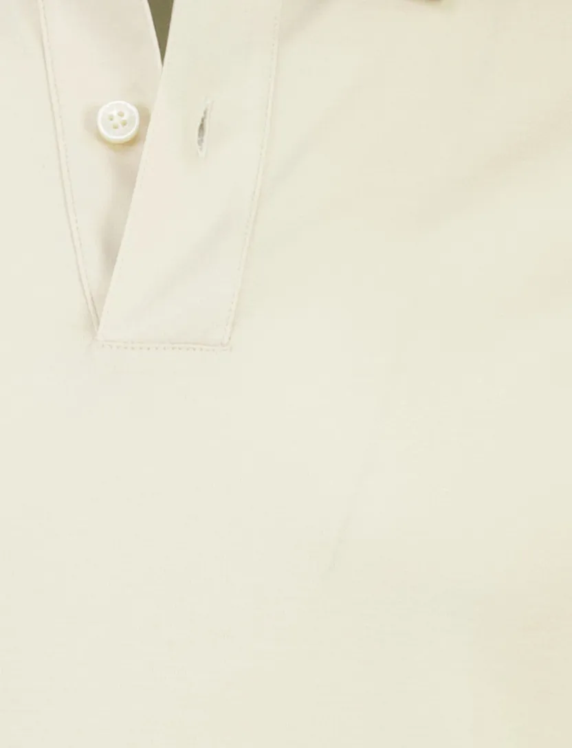 Creme lange mouw poloshirt 2-knoops Boss Black Slim Fit