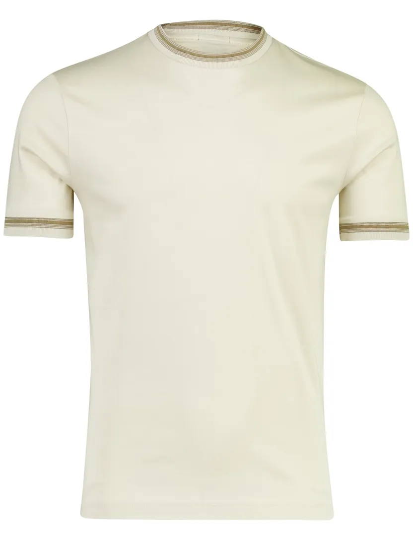 Beige katoenen ronde hals t-shirt Boss Black H-Tessler