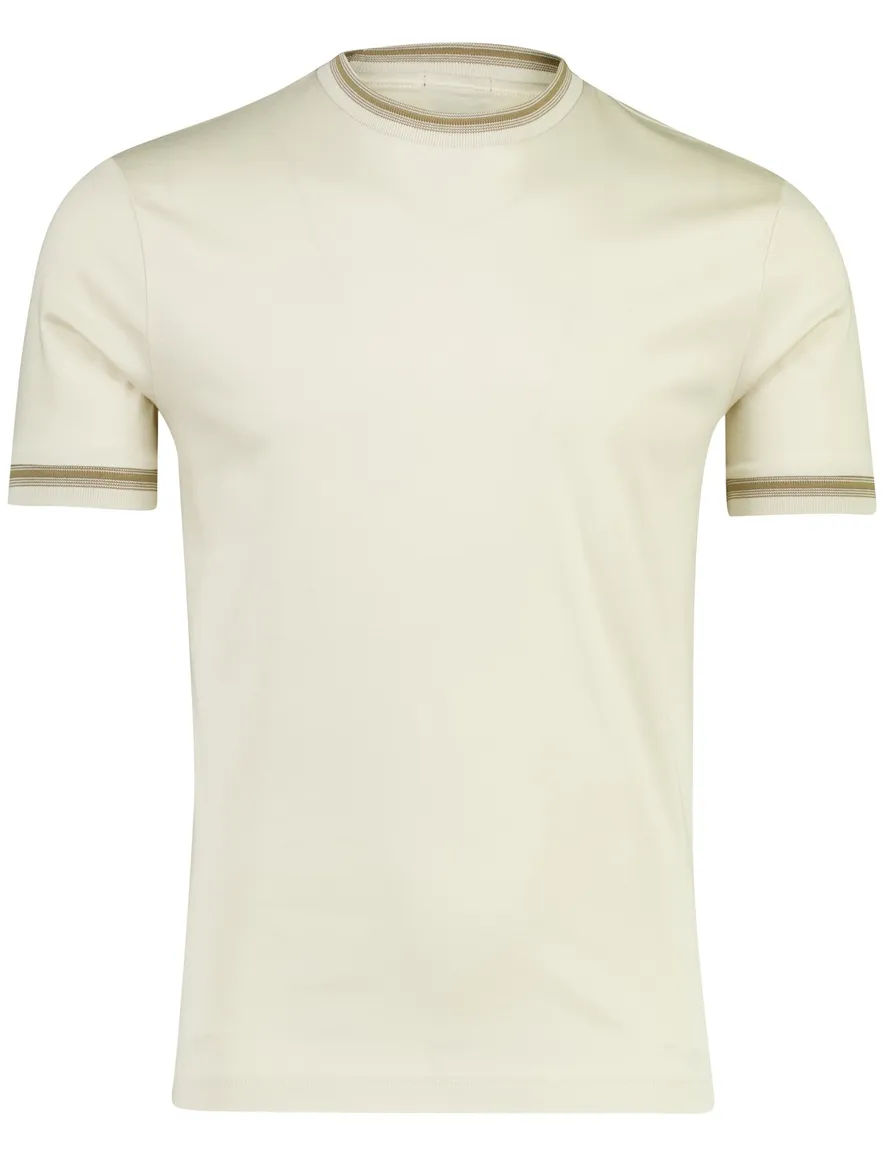 T-shirt Boss Black H-Tessler ronde hals beige katoen