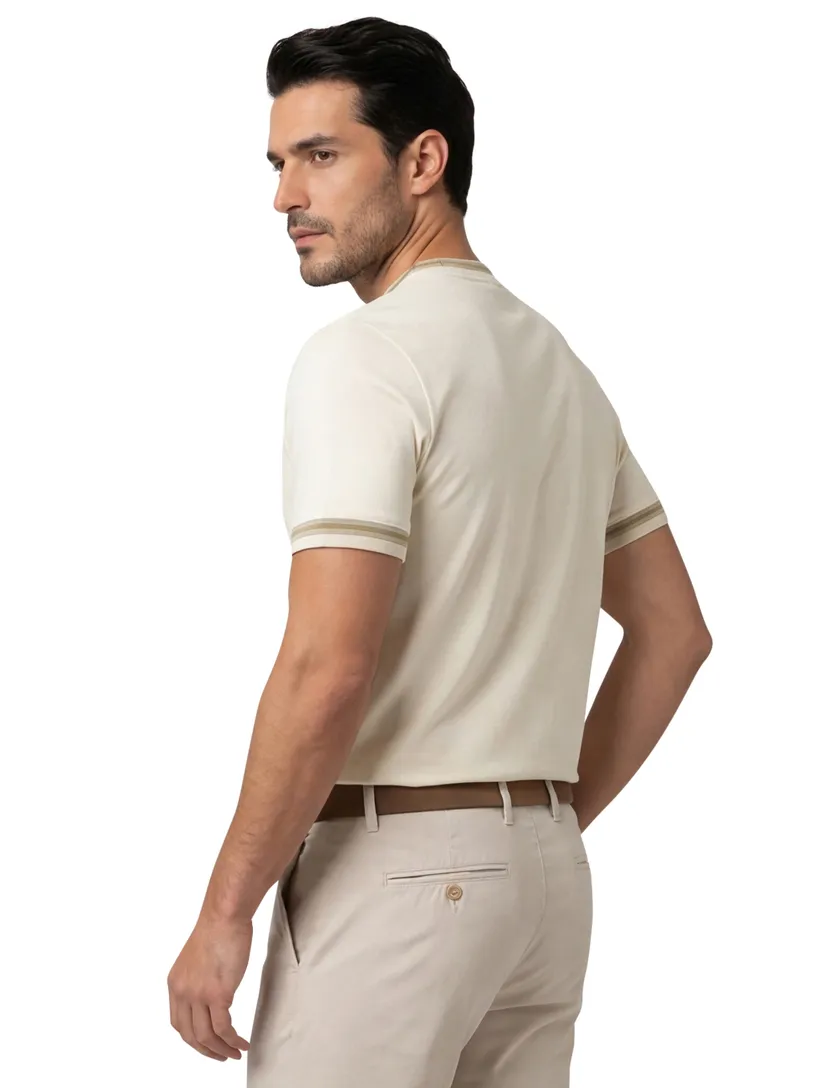 Beige katoenen ronde hals t-shirt Boss Black H-Tessler
