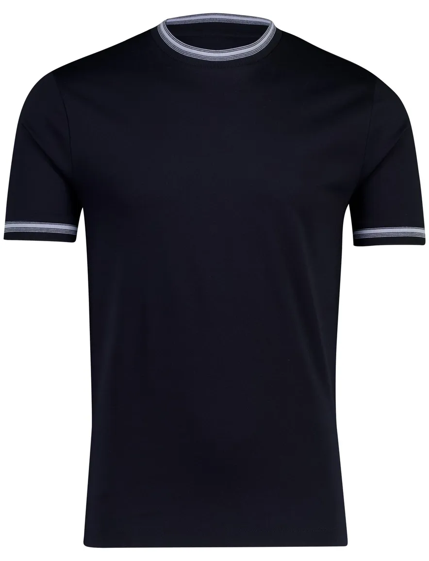 T-shirt Boss Black H-Tessler ronde hals navy katoen