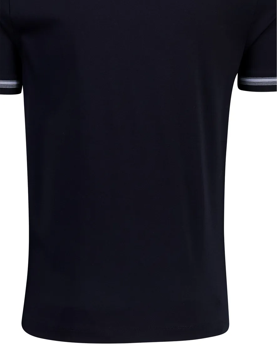T-shirt Boss Black H-Tessler ronde hals navy katoen