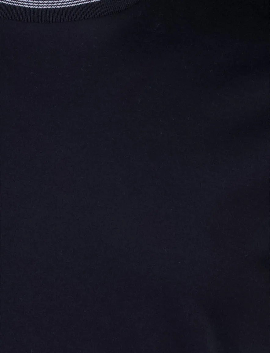T-shirt Boss Black H-Tessler ronde hals navy katoen
