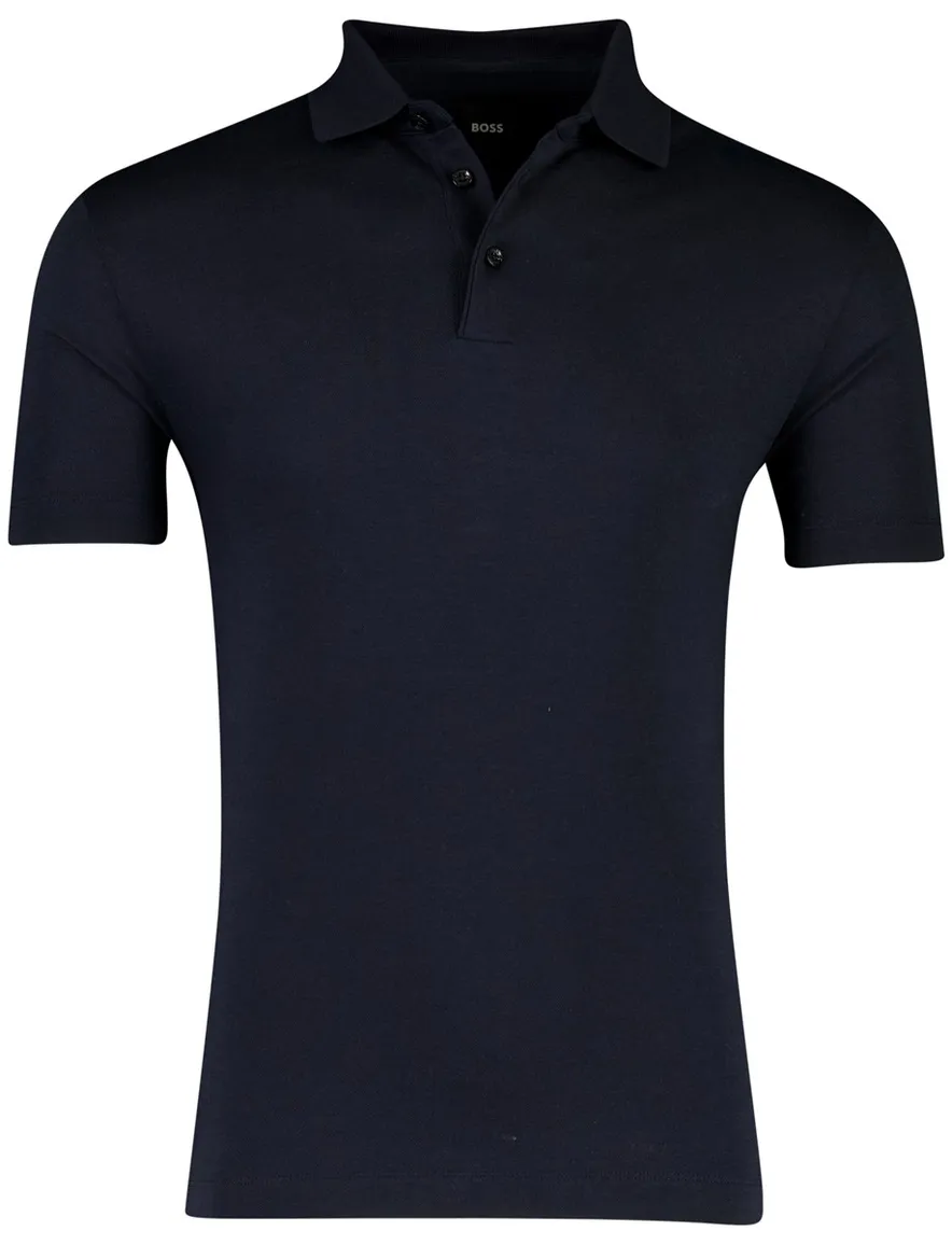 BOSS Black poloshirt donkerblauw normale fit