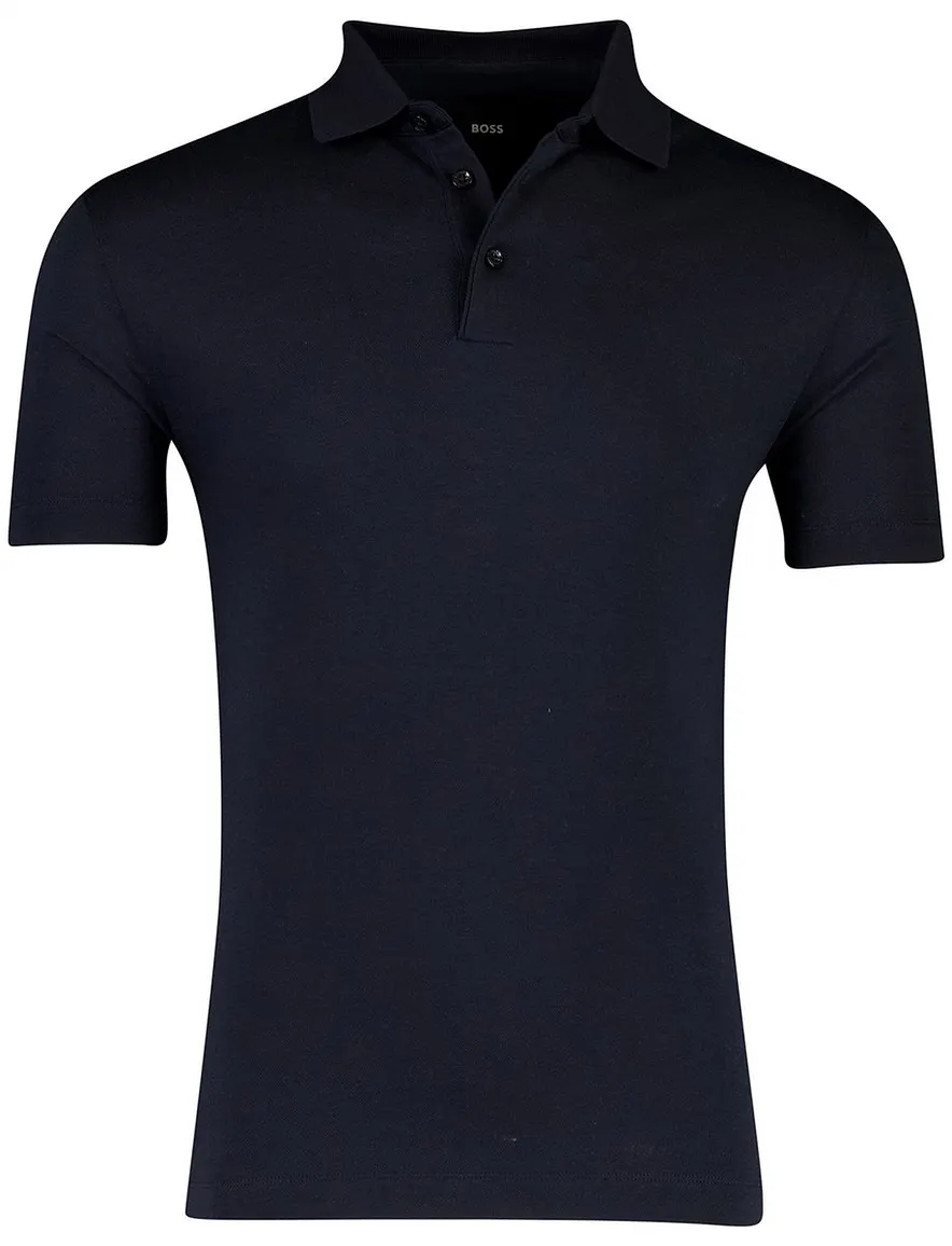 BOSS Black poloshirt donkerblauw normale fit