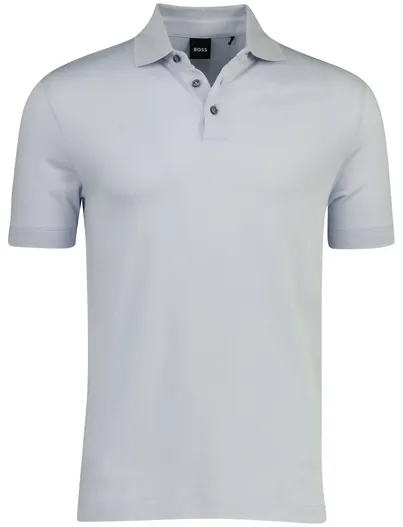 Hugo Boss Lichtblauw poloshirt Boss Black H-pack korte mouw pique 3-knoops