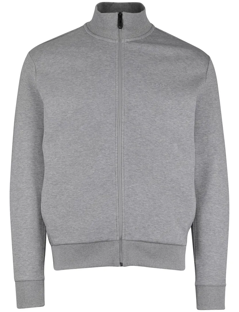 Vest BOSS Orange grijs normale fit ritssluiting