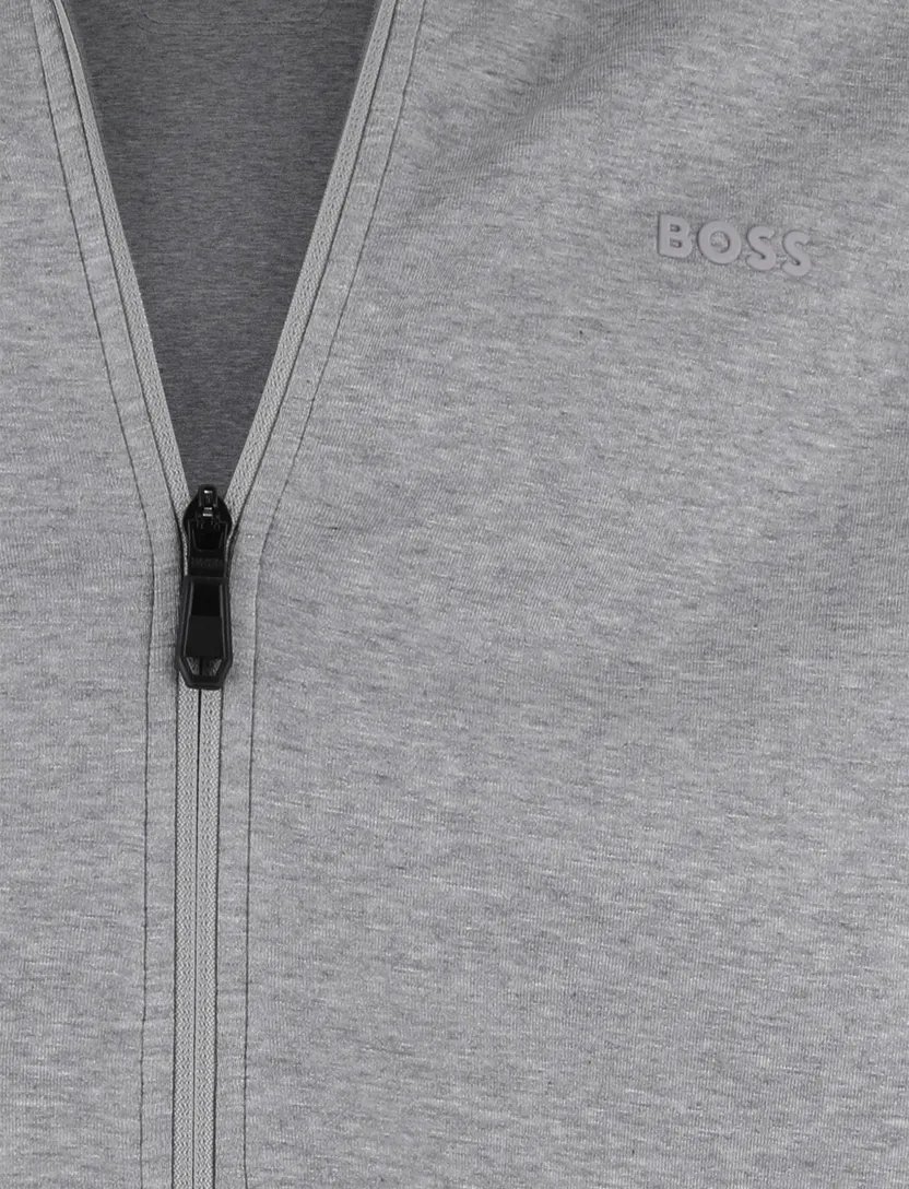Vest BOSS Orange grijs normale fit ritssluiting