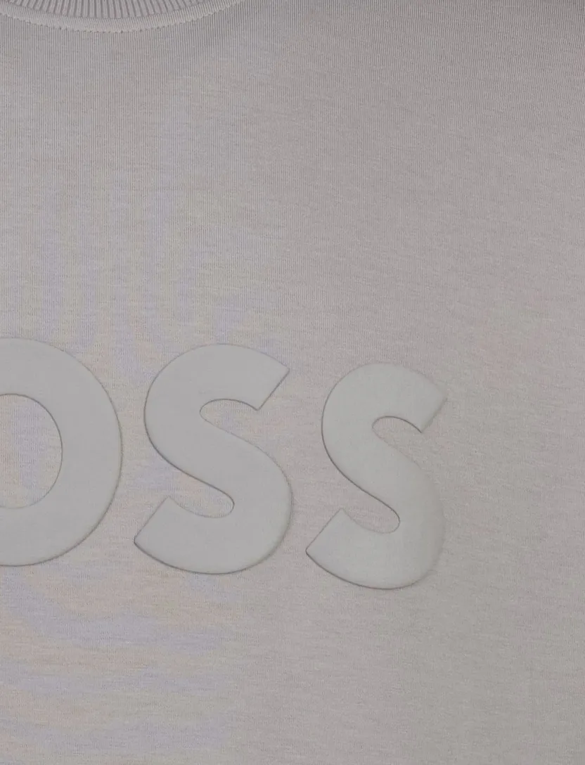 Sweater Boss Green Salbo grijs logo opdruk