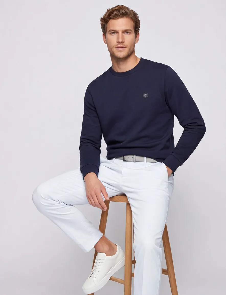 Boss Black donkerblauw trui effen