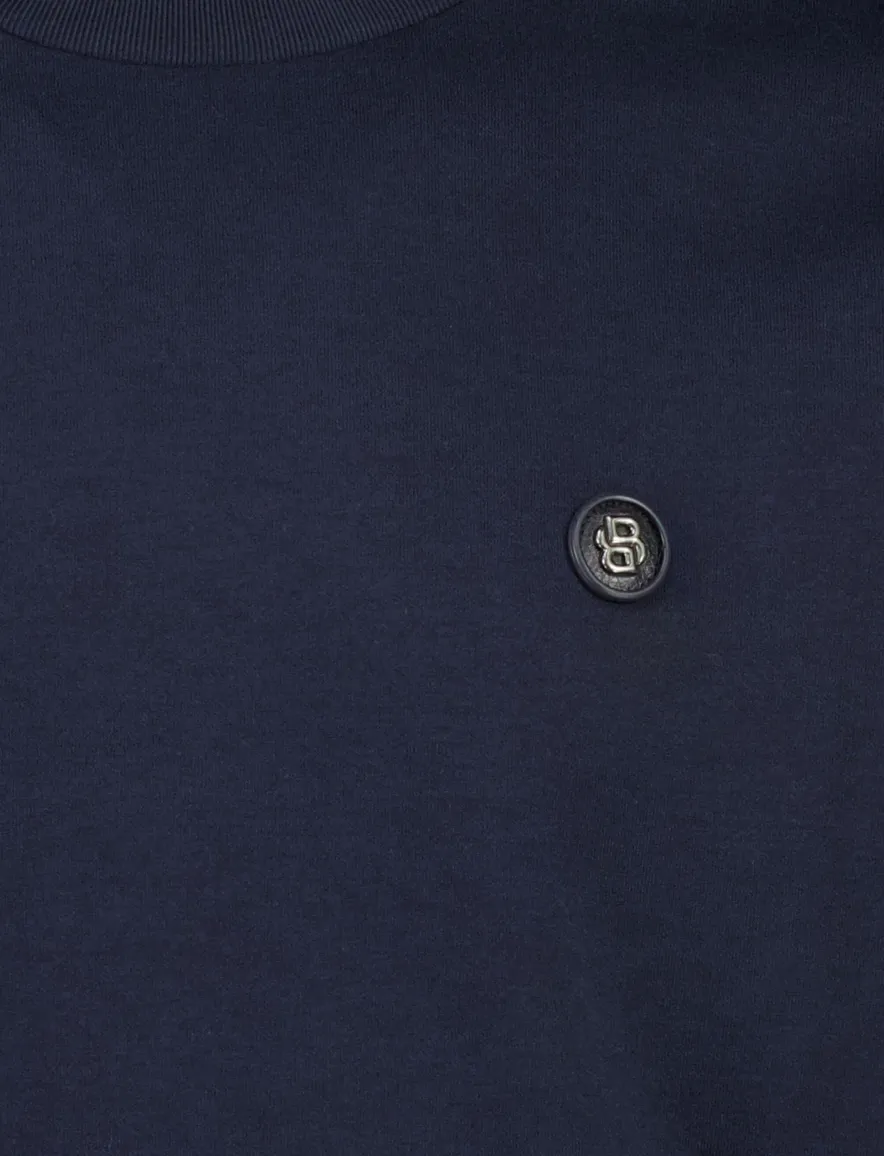 Trui BOSS Black donkerblauw katoen
