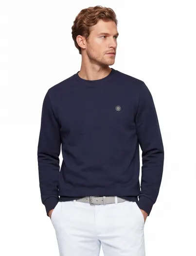 Hugo Boss BOSS Black trui donkerblauw ronde hals