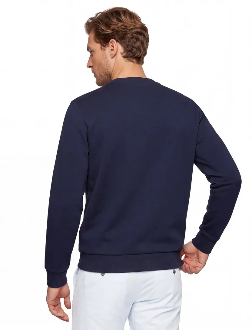 BOSS Black trui donkerblauw ronde hals