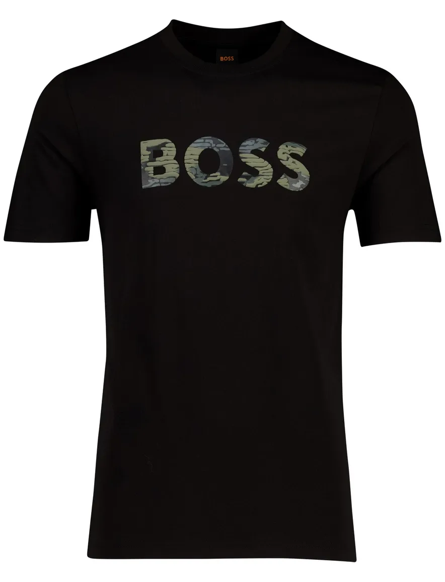 Boss orange teinsignia t-shirt met opdruk zwart