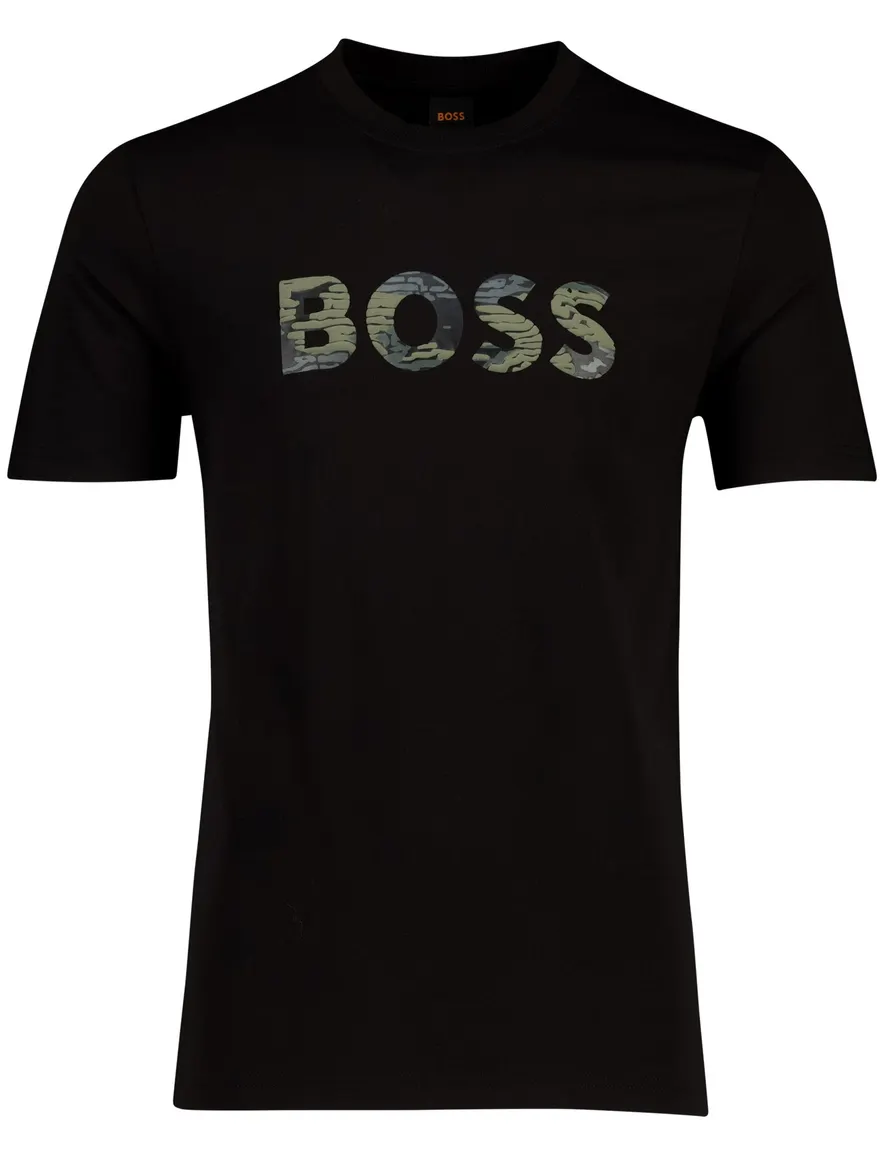 Boss orange teinsignia t-shirt met opdruk zwart