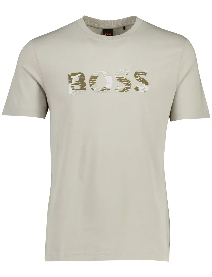 t-shirt beige Boss Orange Teinsignia opdruk