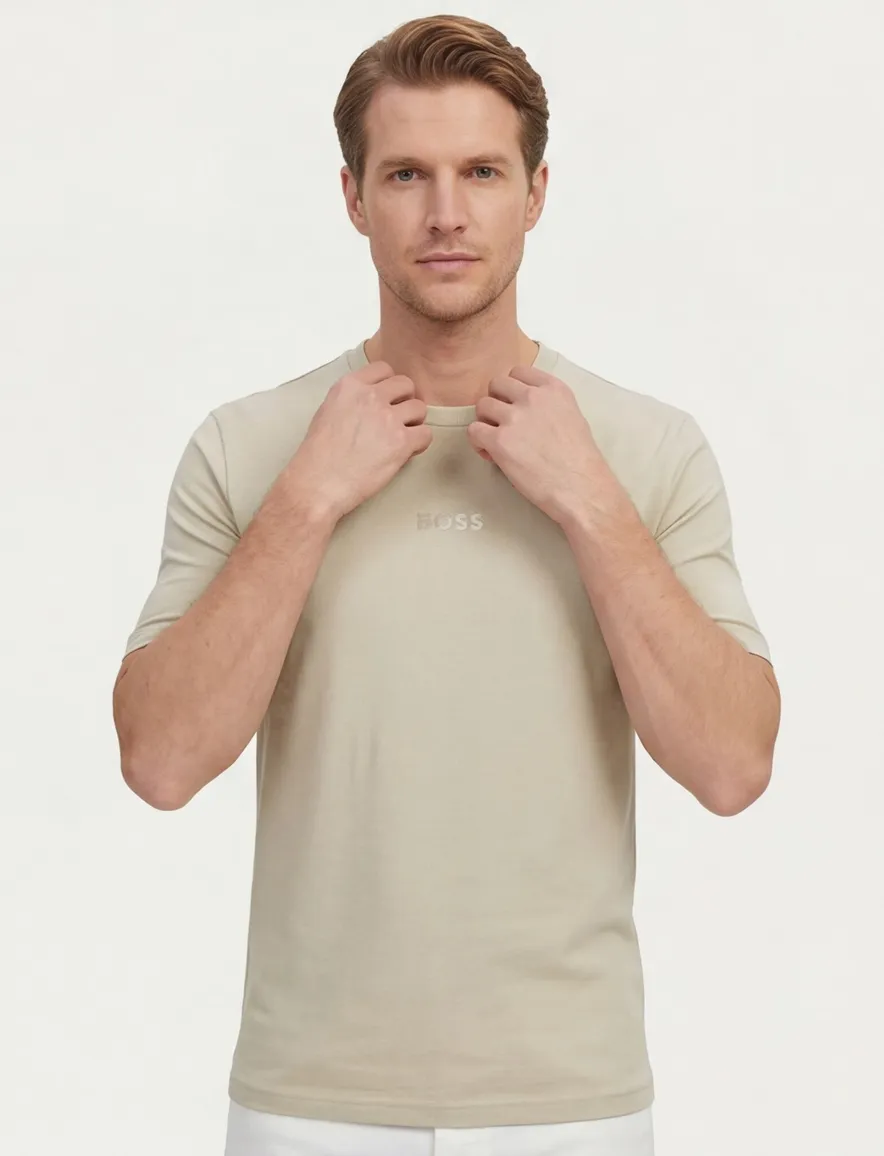 Boss Green t-shirt beige ronde hals