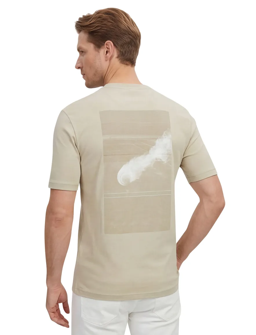 Boss Green t-shirt beige ronde hals
