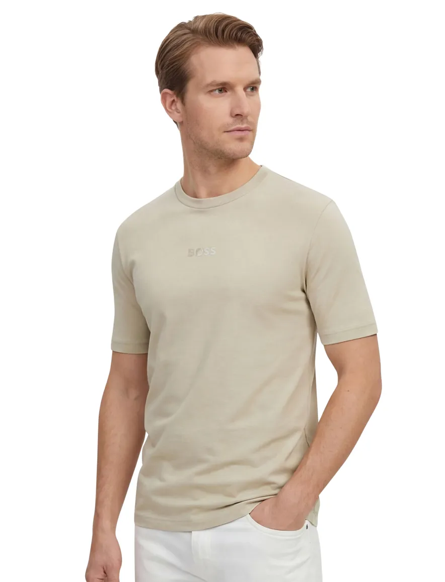 Boss Green t-shirt beige ronde hals