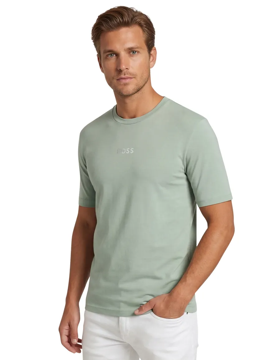 Boss Green t-shirt lichtgroen backprint
