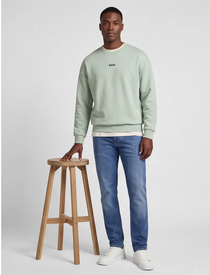 Boss Green sweater groen katoen
