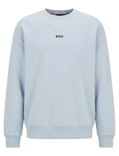 Hugo Boss Lichtblauw sweater BOSS Green Stenson oversized fit effen