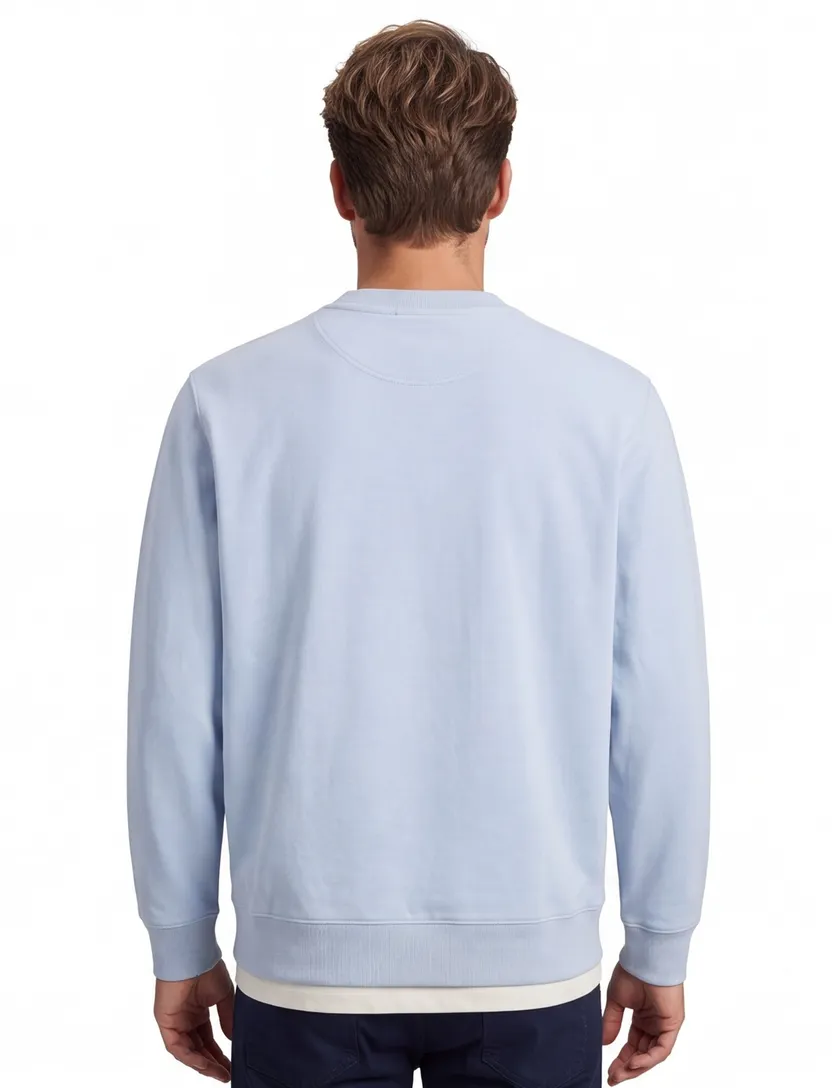 BOSS Green lichtblauw sweater Stenson oversized fit effen
