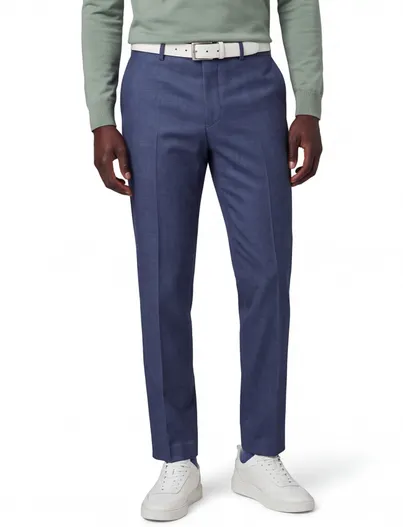 Roy Robson Roy Robson pantalon bandplooi blauw slim fit