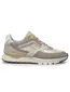Sportieve Van Bommel sneaker beige leer met unieke print
