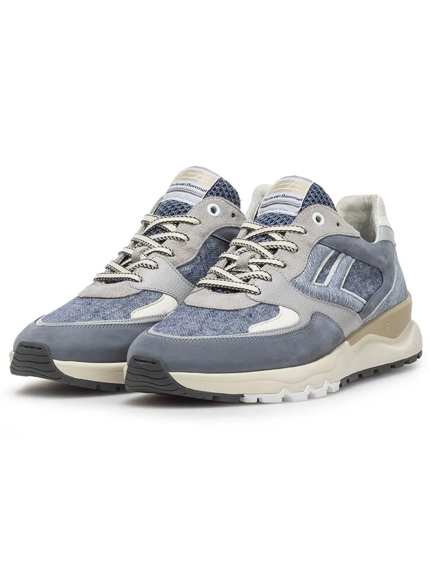 Van Bommel sneakers blauw geprint