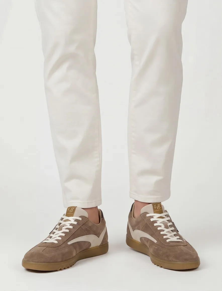 Floris van Bommel sneakers bruin leer