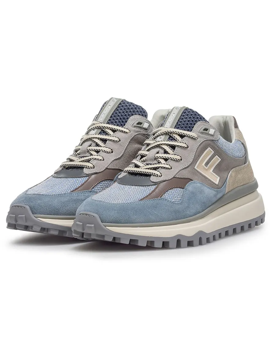 Van Bommel sneakers blauw met print
