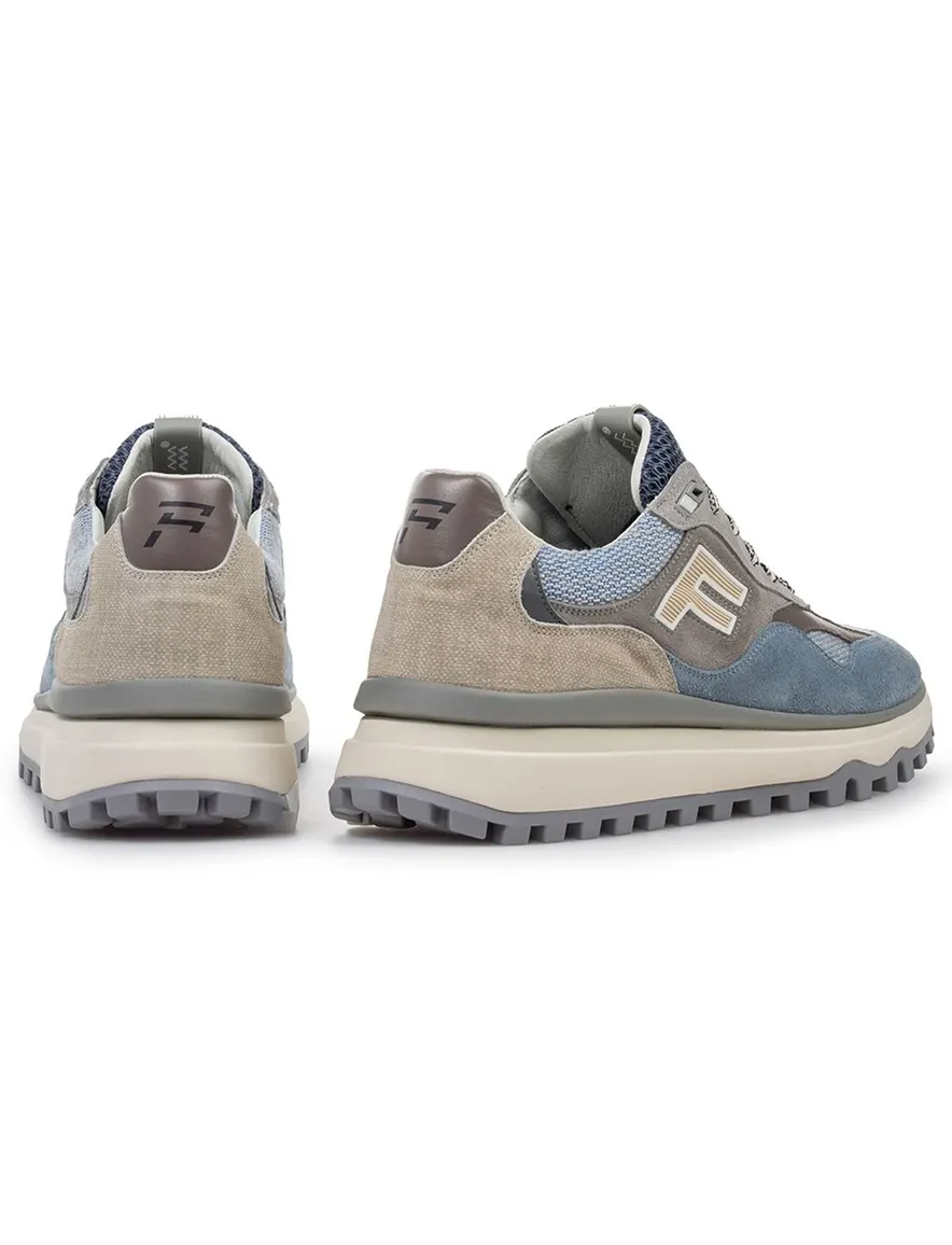 Van Bommel sneakers blauw met print